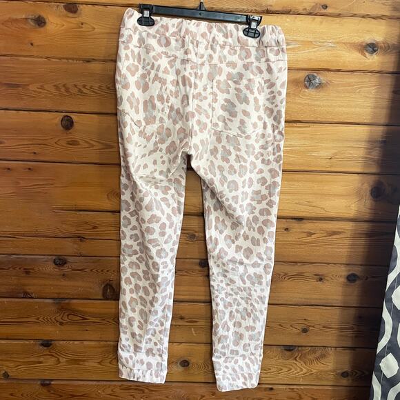 Porter Collective Pink Leopard Print Drawstring Pants Medium - Picture 2 of 6